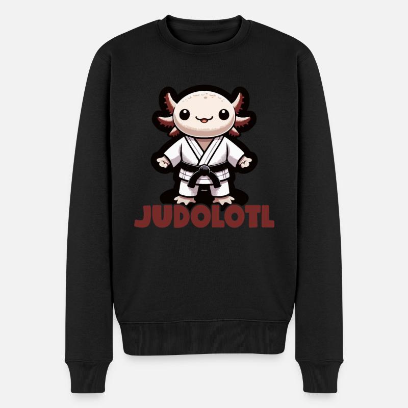 Judo Axolotl Judo Geschenk Judoka - Männer Premium Bio Pullover - Schwarz