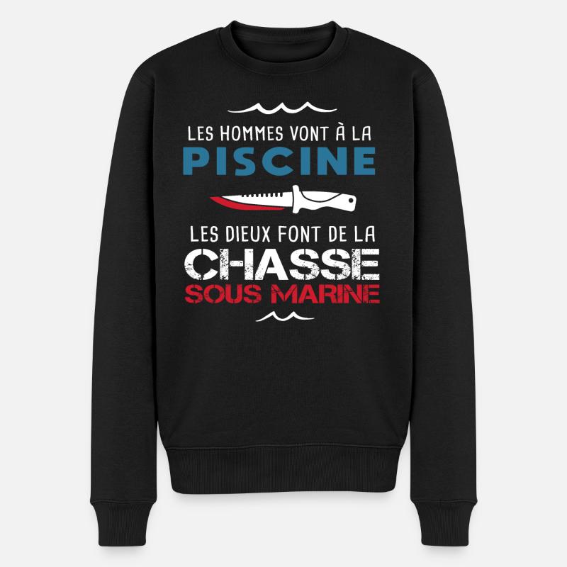 Les dieux font de la chasse sous marine Cadeau - Pull Premium bio Homme - noir