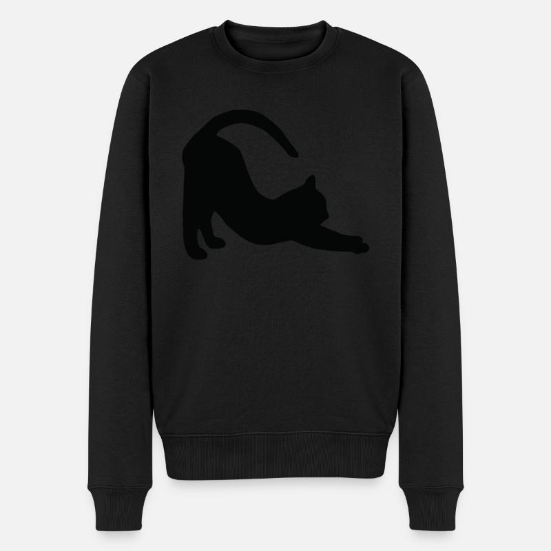 Cat Yoga - Pull Premium bio Homme - noir