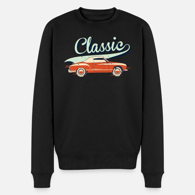 Classic Car USA - Männer Premium Bio Pullover - Schwarz