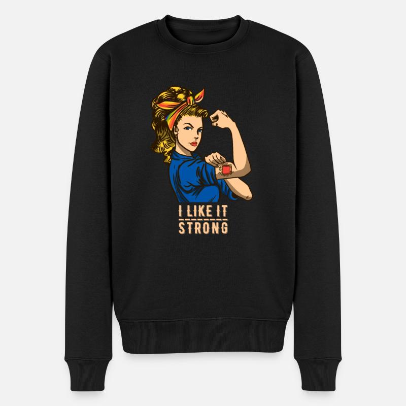 LGBTQ - Girl Tattoo Strong - Coffee Lover - Männer Premium Bio Pullover - Schwarz
