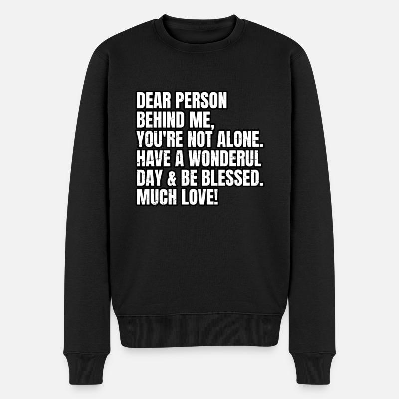 Kindness Words - You Are Wonderul - Love - Person - Männer Premium Bio Pullover - Schwarz