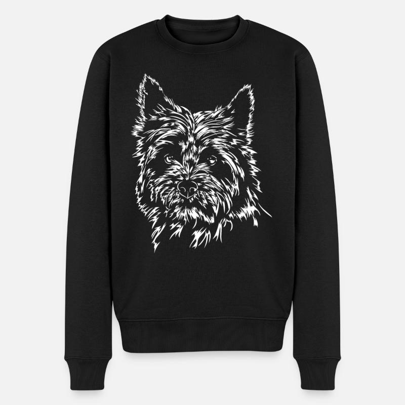 CAIRN TERRIER Portrait Idée cadeau chiens de Wilsign - Pull Premium bio Homme - noir