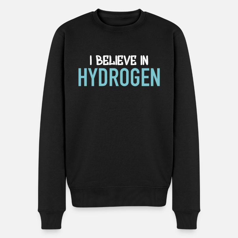 Wasserstoff - H2 - Männer Premium Bio Pullover - Schwarz