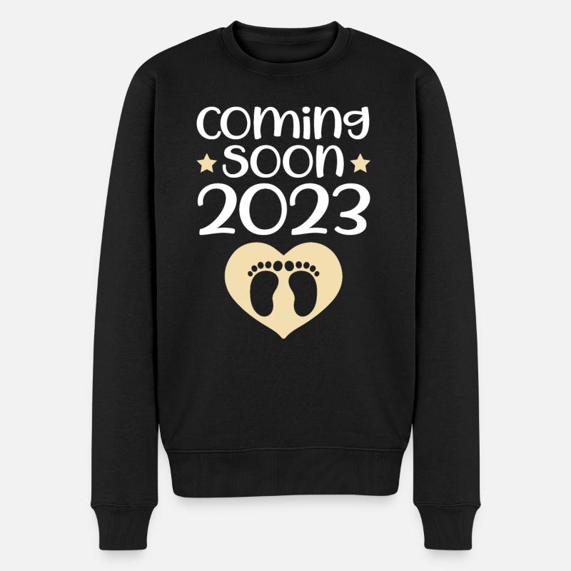 Bientôt la grossesse du bébé 2023 - Pull Premium bio Homme - noir