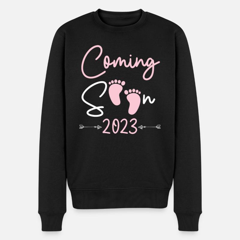 Bientôt la grossesse du bébé 2023 - Pull Premium bio Homme - noir