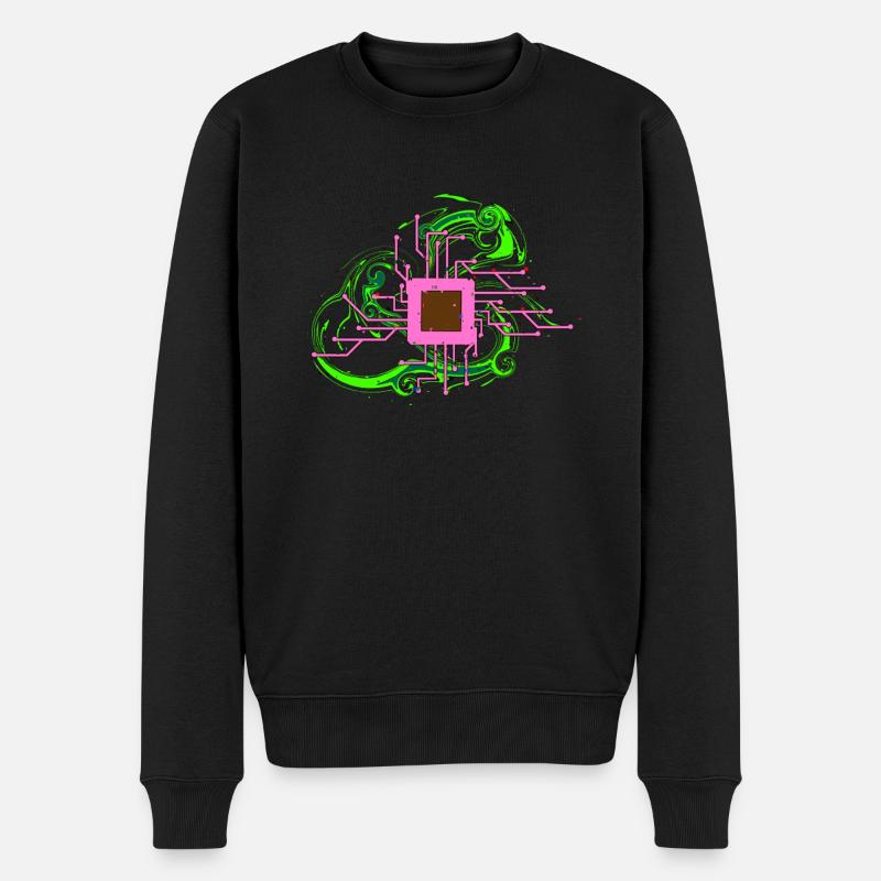 Computer CPU - Männer Premium Bio Pullover - Schwarz