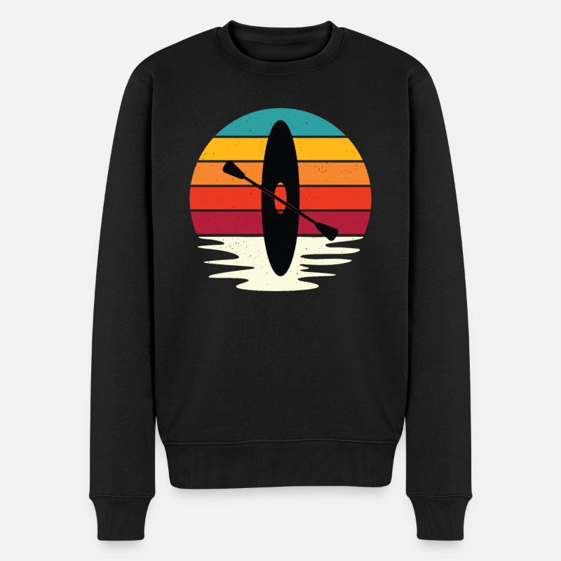Rétro Sunset Kayaki Design - Pull Premium bio Homme - noir