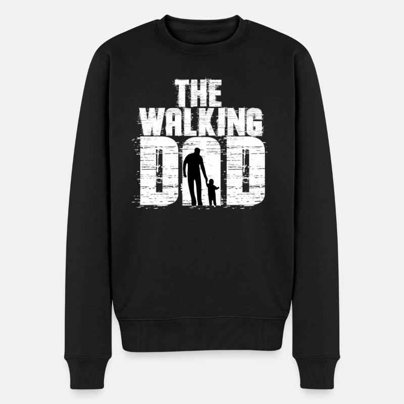 The Walking Dad Sohn Vatertag Geburtstag Geburt - Männer Premium Bio Pullover - Schwarz