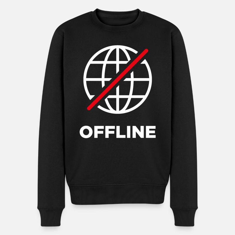 Offline - Männer Premium Bio Pullover - Schwarz