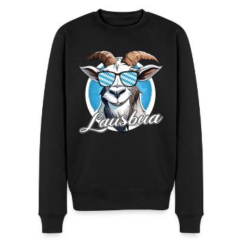 Lausbua Tracht Ziege Bock Bayrisches Volksfest - Männer Premium Bio Pullover - Schwarz - Vorne - Nico (187cm)