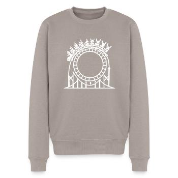 Roller coaster - Men's Premium Organic Jumper - taupe - Front - Nico (187cm)
