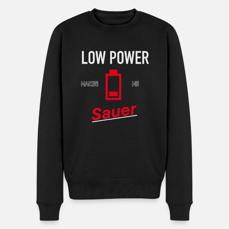 Akku leer - Elektroauto - Männer Premium Bio Pullover - Schwarz