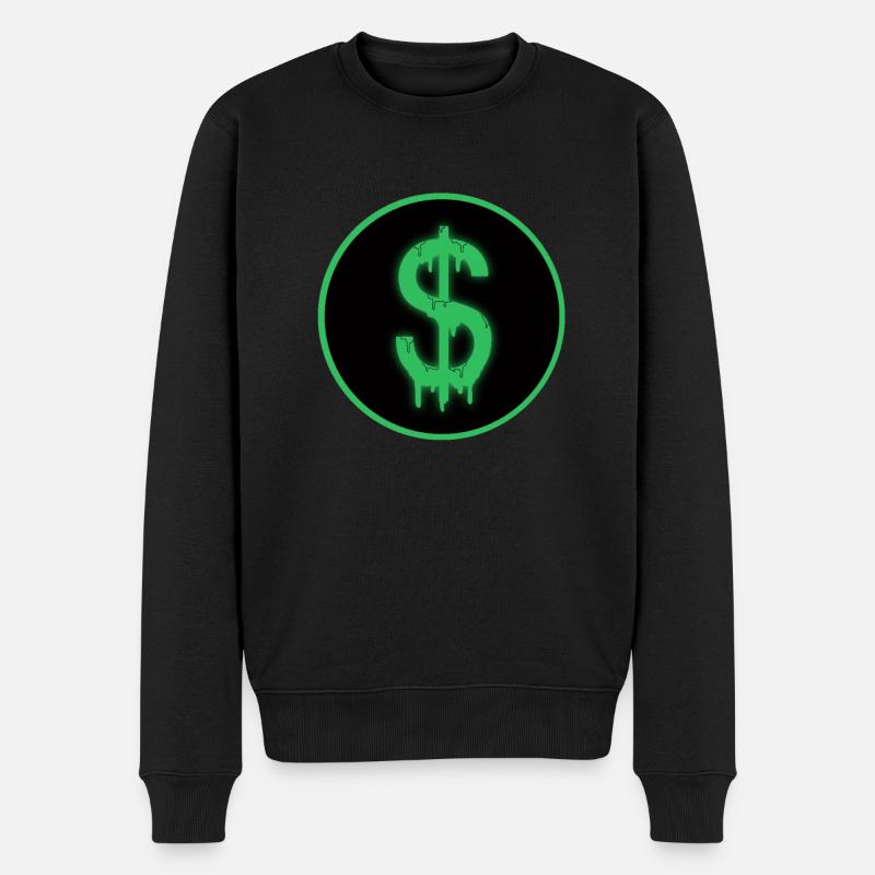 Geld - Dollar - Männer Premium Bio Pullover - Schwarz
