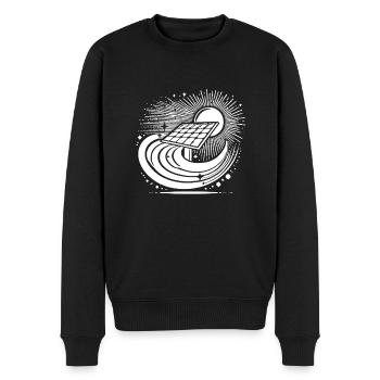 Photovoltaik - Solar - Männer Premium Bio Pullover - Schwarz - Vorne - Nico (187cm)