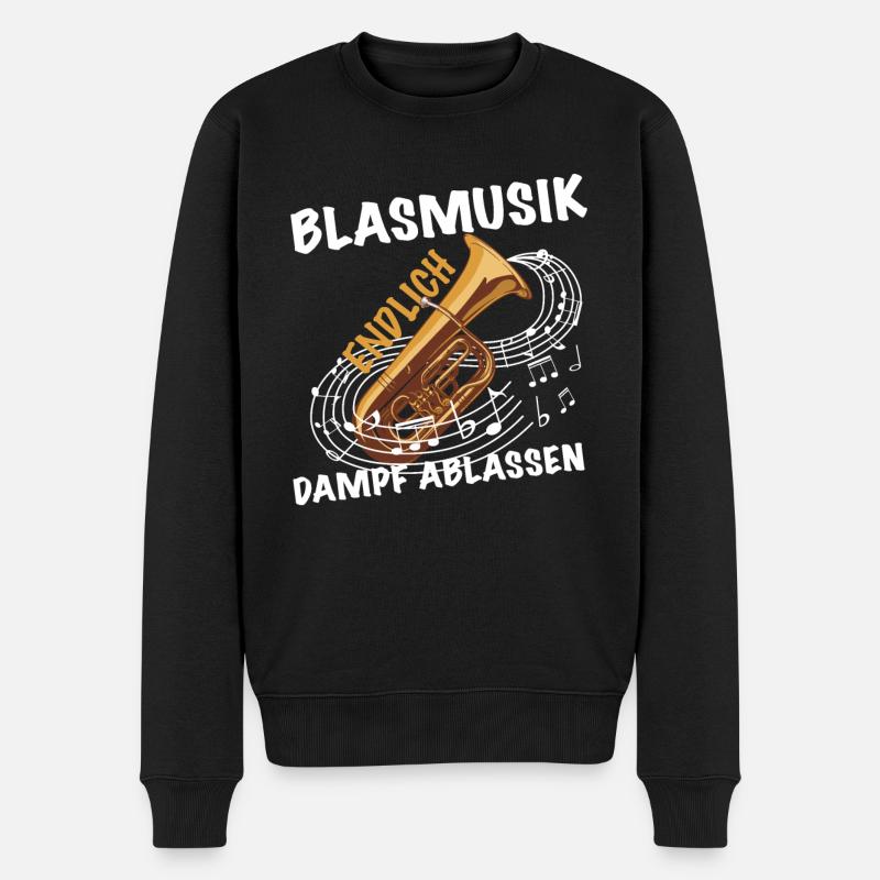 Blasmusik endlich dampf ablassen - Männer Premium Bio Pullover - Schwarz