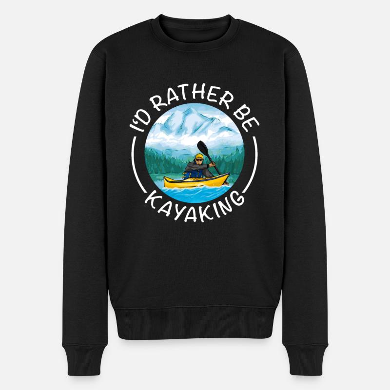 Kajak fahren als Wildwasser Kajak oder See Kajak - Männer Premium Bio Pullover - Schwarz