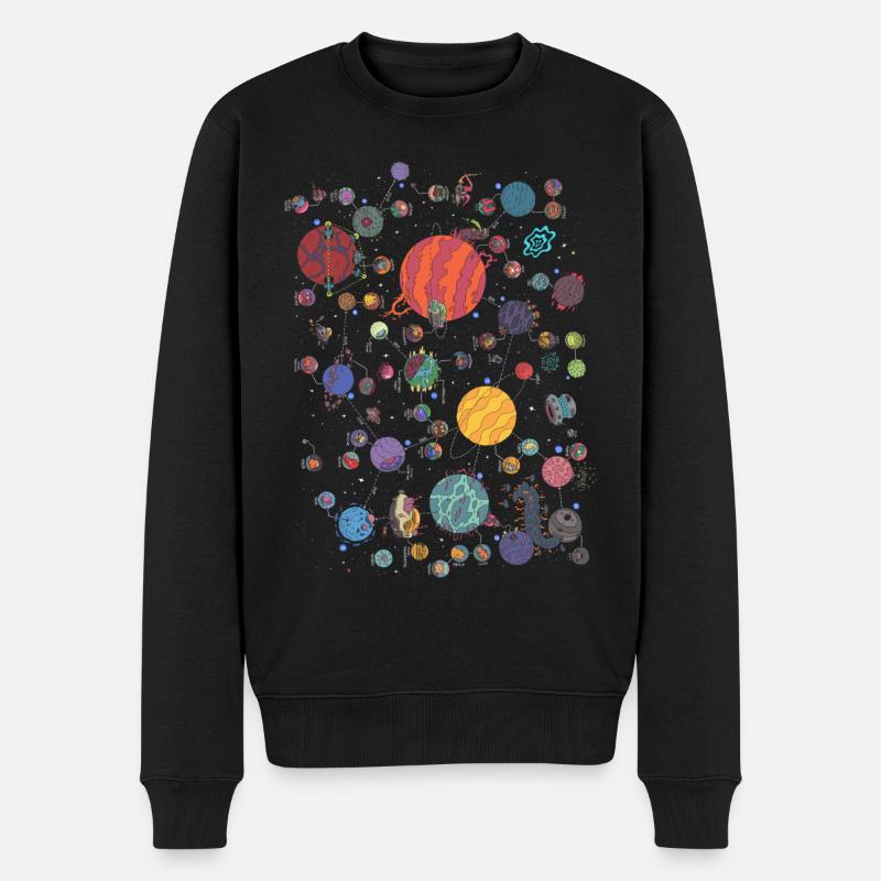Space Planet Galaxy Graphique - Pull Premium bio Homme - noir