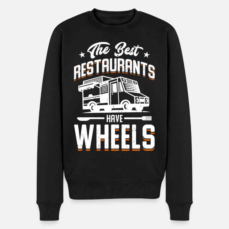 Les meilleurs restaurants ont des roues - Pull Premium bio Homme - noir