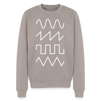 Synthesizer Synth Audio Analog Waves - Men's Premium Organic Jumper - taupe - Front - Nico (187cm)