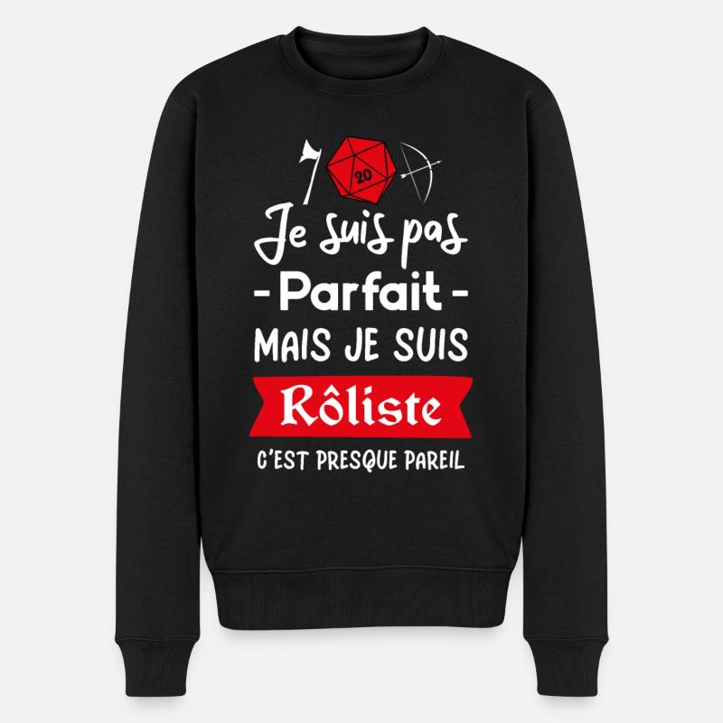 Je suis pas parfait mais je suis rôliste - Pull Premium bio Homme - noir