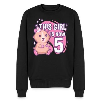 5th Birthday Guinea Pig Girl 5 years old - Men's Premium Organic Jumper - black - Front - Nico (187cm)