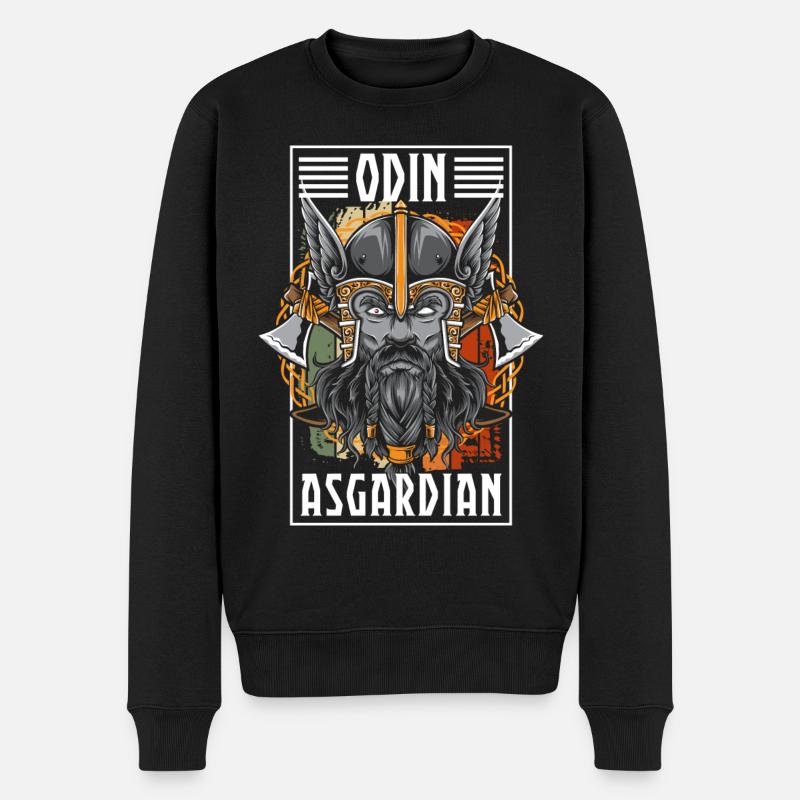 Wikinger Blitz Mjolnir - Männer Premium Bio Pullover - Schwarz