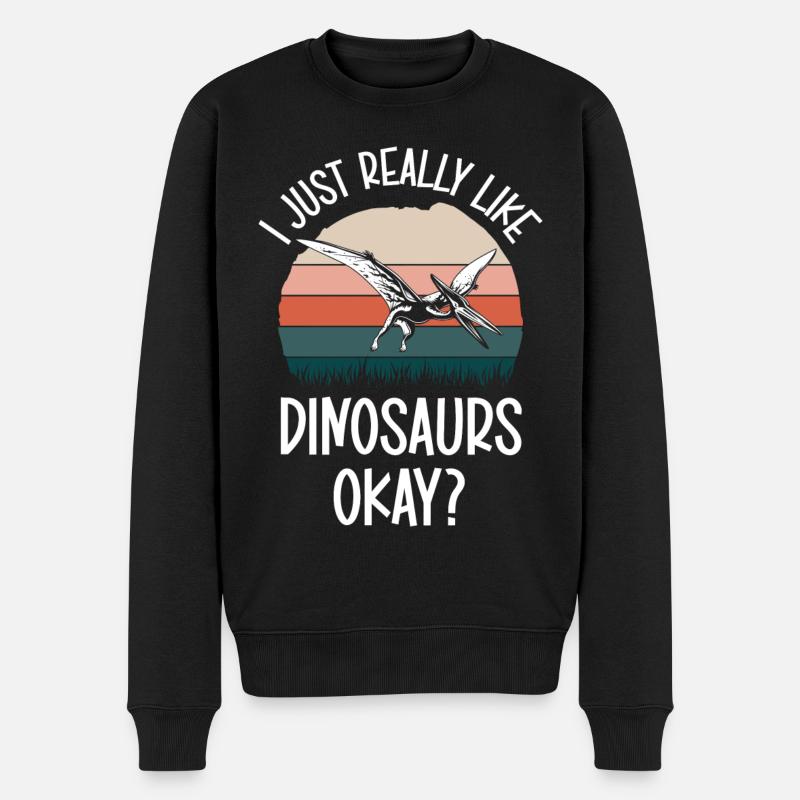 Dino Triceratops Rex Raptor - Pull Premium bio Homme - noir
