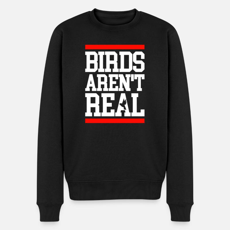 Birds aren't real Demonstration - Männer Premium Bio Pullover - Schwarz