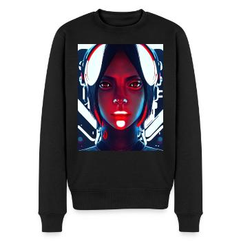 Cyborg Zukunft verkörpert die Faszination - Männer Premium Bio Pullover - Schwarz - Vorne - Nico (187cm)