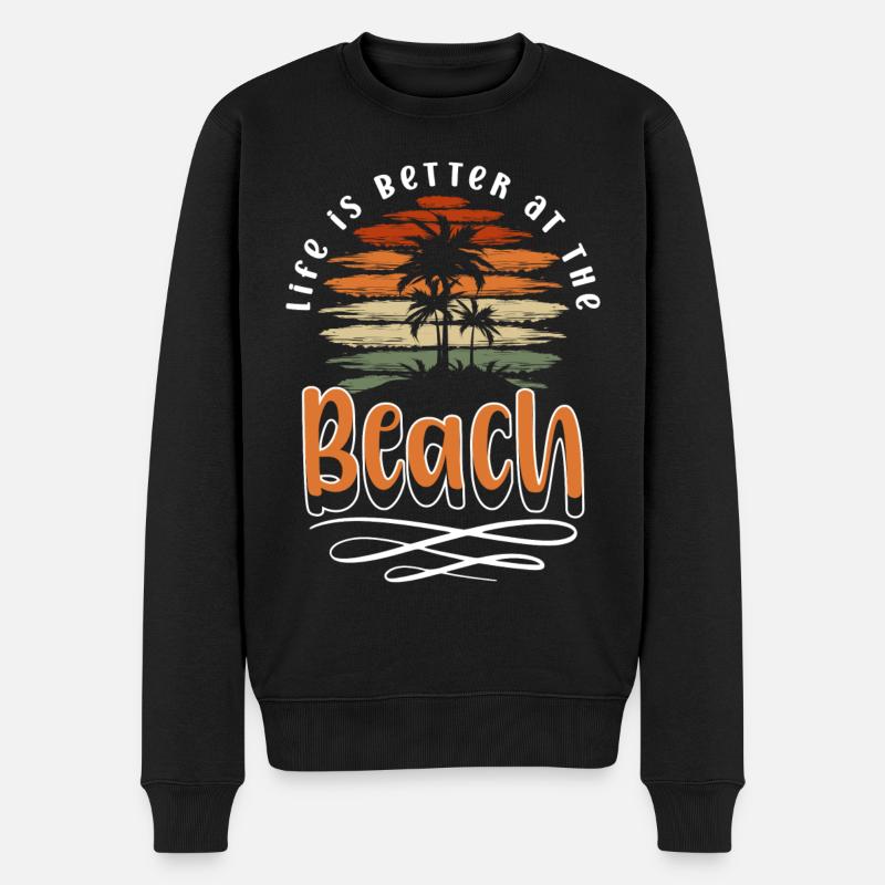 Plage Soleil Surf Sable - Pull Premium bio Homme - noir