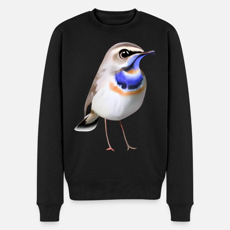 Oiseau gorge bleue - Pull Premium bio Homme - noir