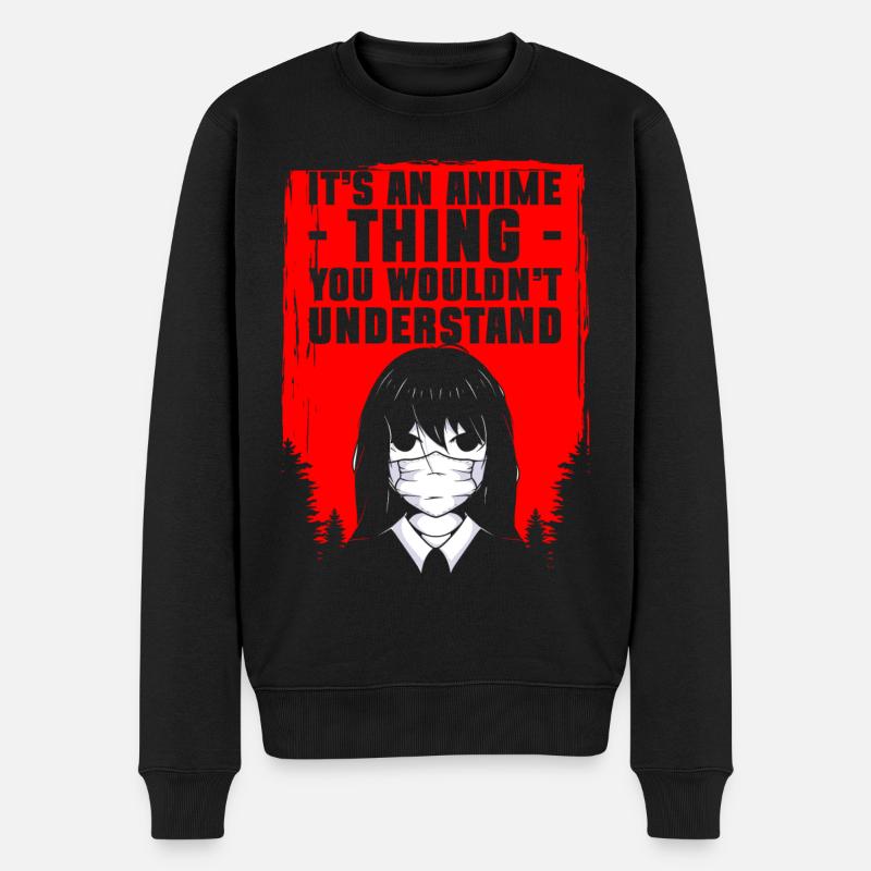 Anime Japan Kanji - Männer Premium Bio Pullover - Schwarz