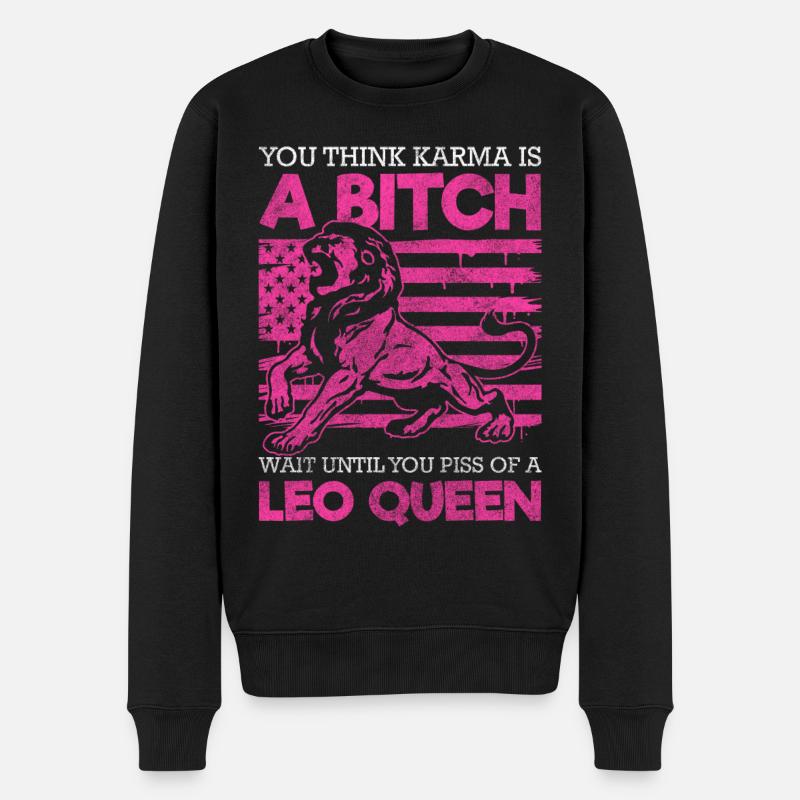 Löwe Aberglaube Konstellation - Männer Premium Bio Pullover - Schwarz