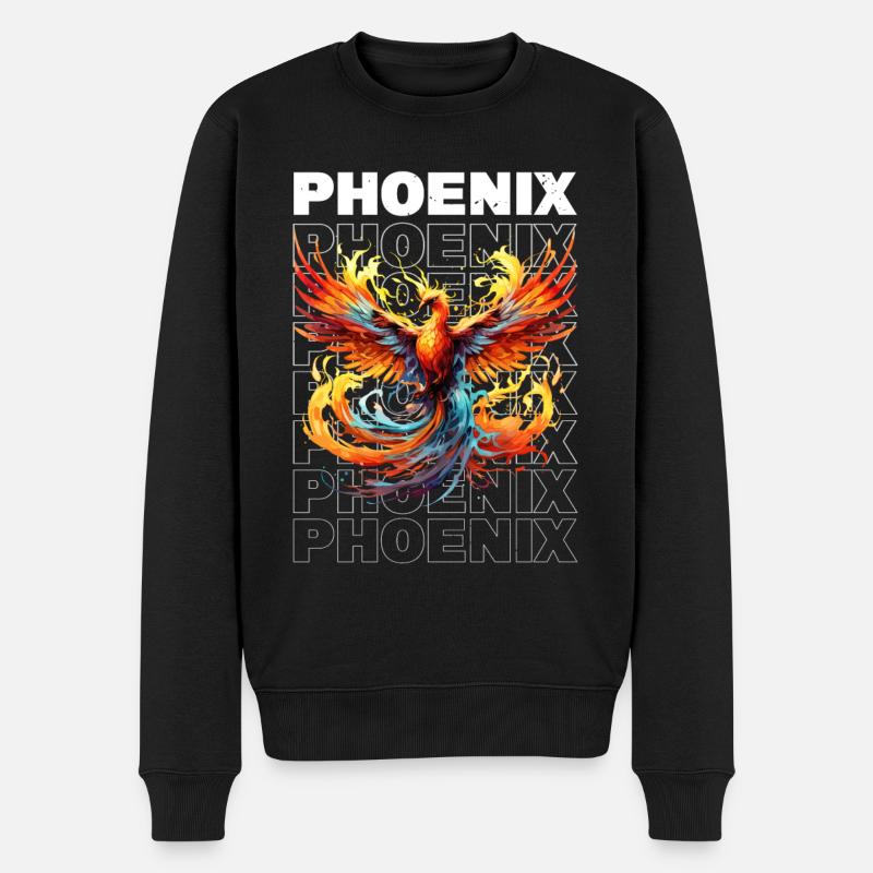 Phoenix Phoenix Fire Flames Mythologie des oiseaux - Pull Premium bio Homme - noir