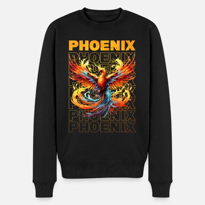 Phoenix Phoenix Fire Flames Mythologie des oiseaux - Pull Premium bio Homme - noir