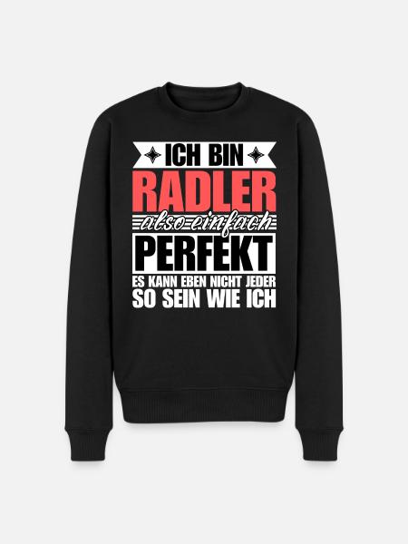 Perfekter Radler - Männer Premium Bio Pullover - Schwarz