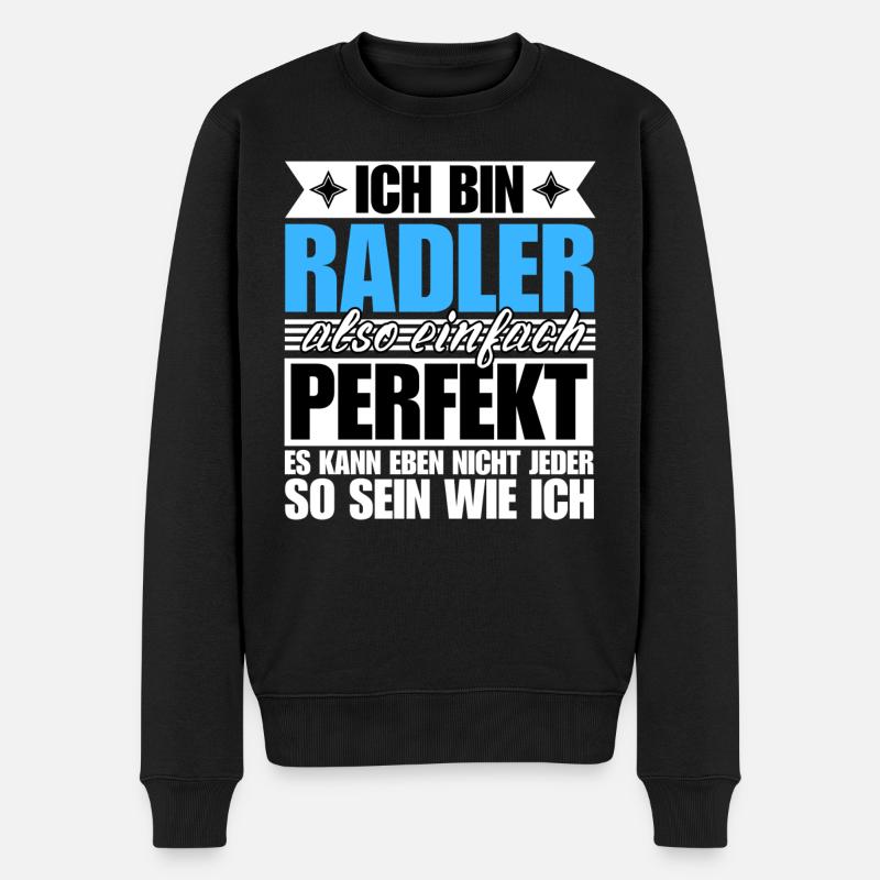 Perfekter Radler - Männer Premium Bio Pullover - Schwarz