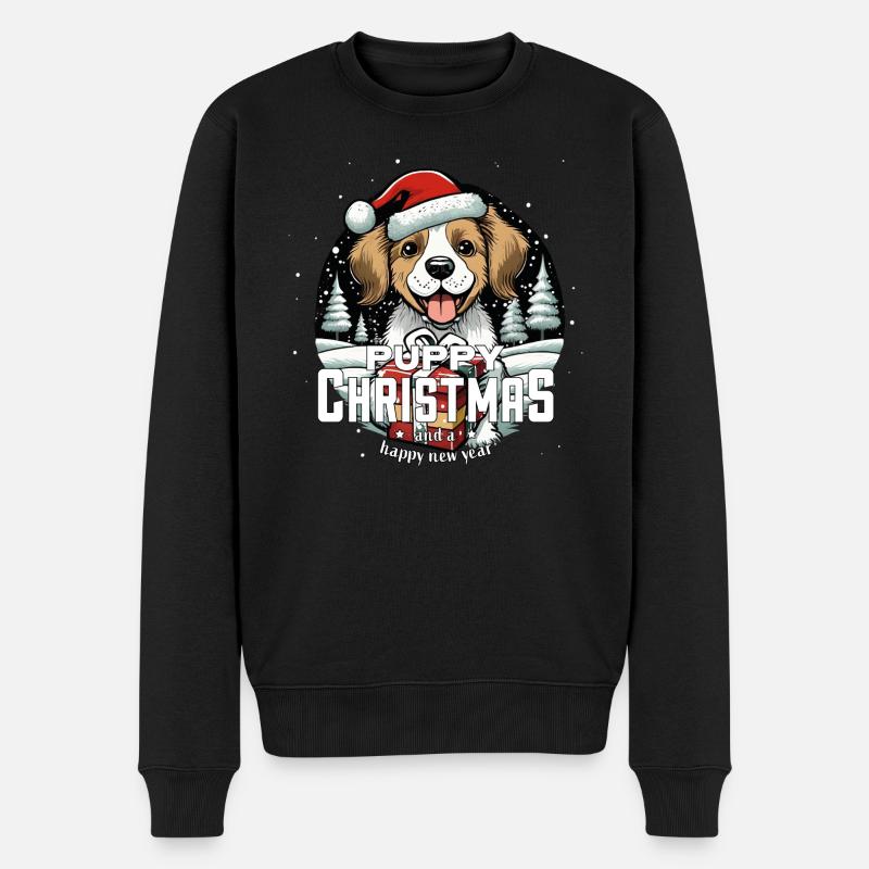 Noël Chien Chiot Noël - Pull Premium bio Homme - noir