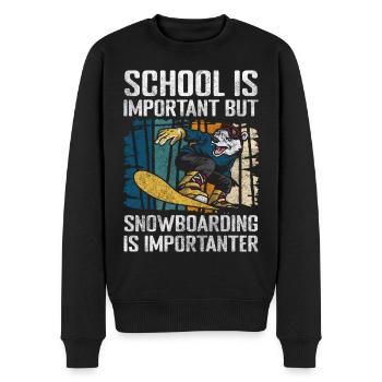 Schnee Piste Sport Winterurlaub - Männer Premium Bio Pullover - Schwarz - Vorne - Nico (187cm)