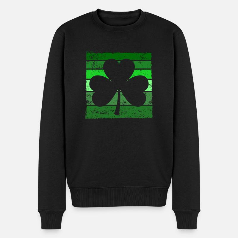 Shamrock de la Saint-Patrick vert - Pull Premium bio Homme - noir