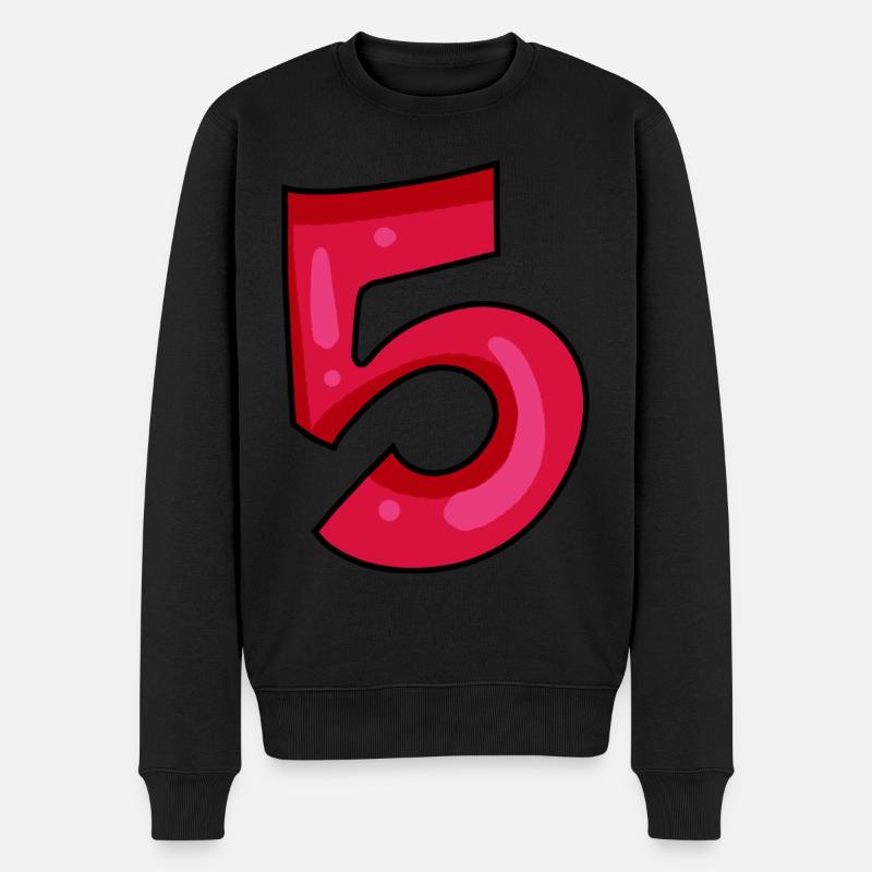 5 - Männer Premium Bio Pullover - Schwarz