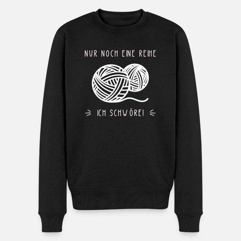 Stricken - noch eine Reihe- Häkeln - Männer Premium Bio Pullover - Schwarz