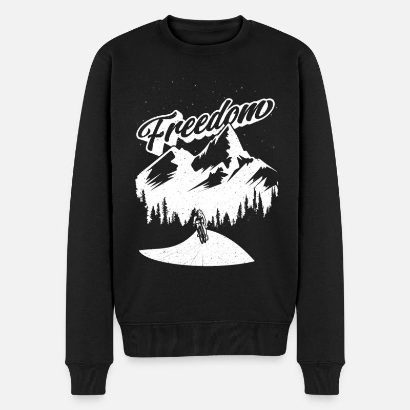 Illustration Fahrrad Laufen Berg Grafik - Männer Premium Bio Pullover - Schwarz