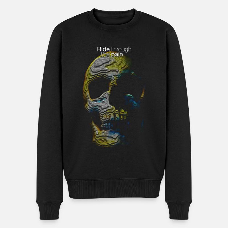 Visuel pour Cycliste - Tête de Mort et Accroche - Pull Premium bio Homme - noir