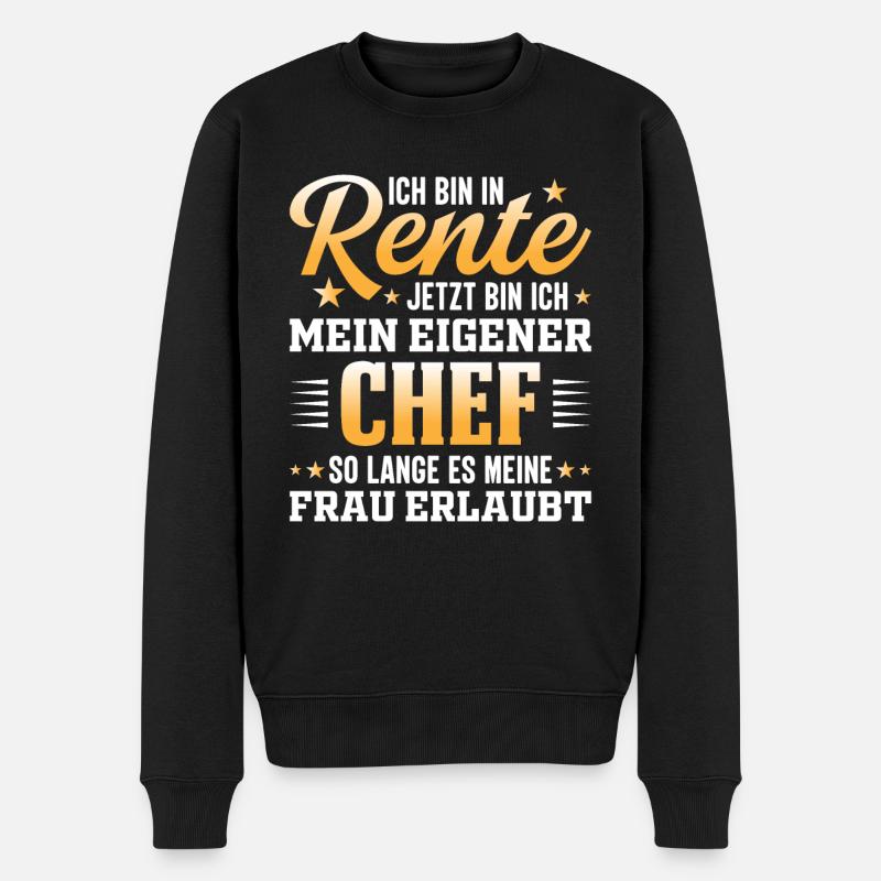 Ich bin in Rente. Geschenk für Rentner - Männer Premium Bio Pullover - Schwarz
