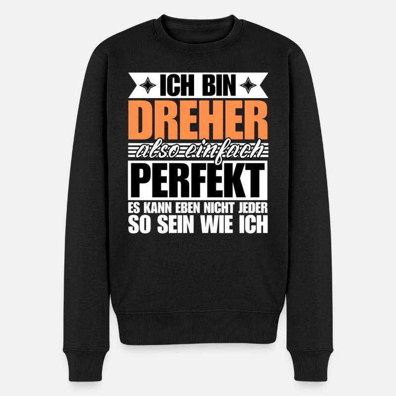 Perfekter Dreher - Männer Premium Bio Pullover - Schwarz