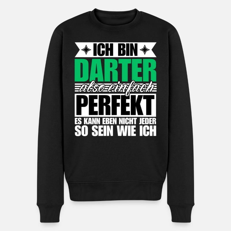 Perfekter Darter - Männer Premium Bio Pullover - Schwarz