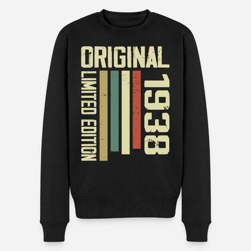 Retro 1938 Geschenk 86. Geburtstag Jahrgang 1938 - Männer Premium Bio Pullover - Schwarz
