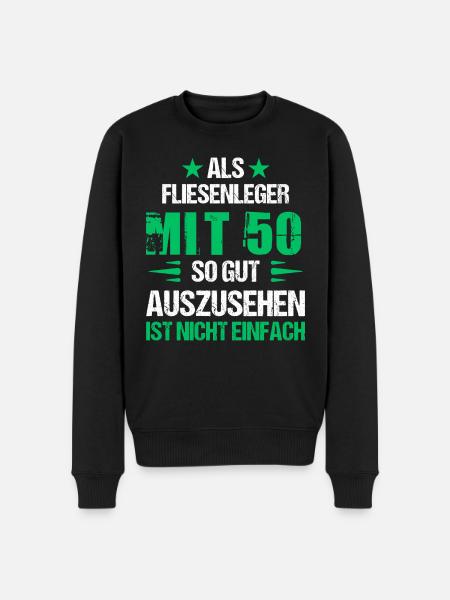 With 50 good-looking tiler - Men's Premium Organic Jumper - black